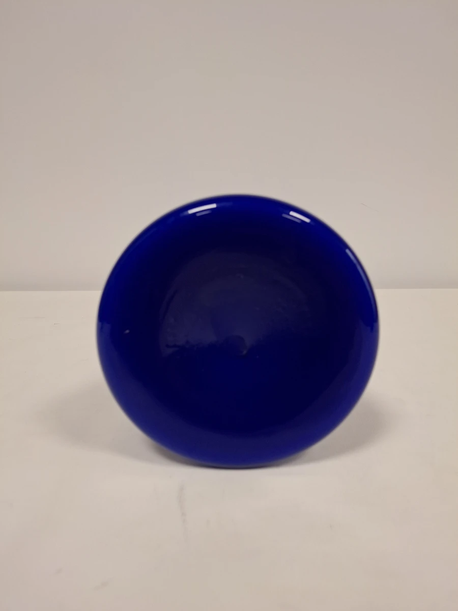 Blauwe glazen vaas met smalle hals - foto 2