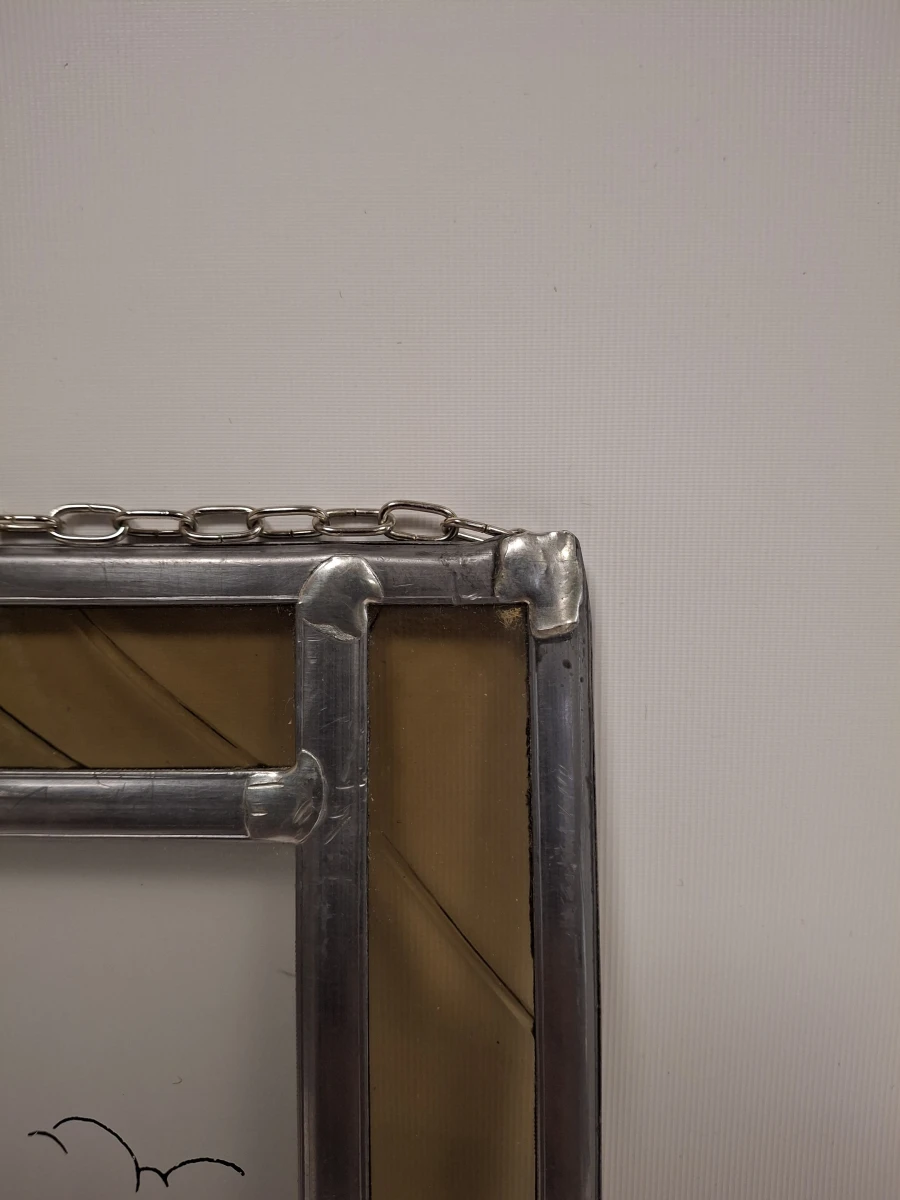 Handgemaakte glas-in-loodlijst met stadhuis van Oudenaarde - foto 4