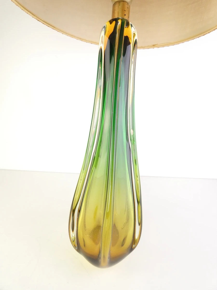 Vintage Murano glazen tafellamp sommerso techniek - foto 9
