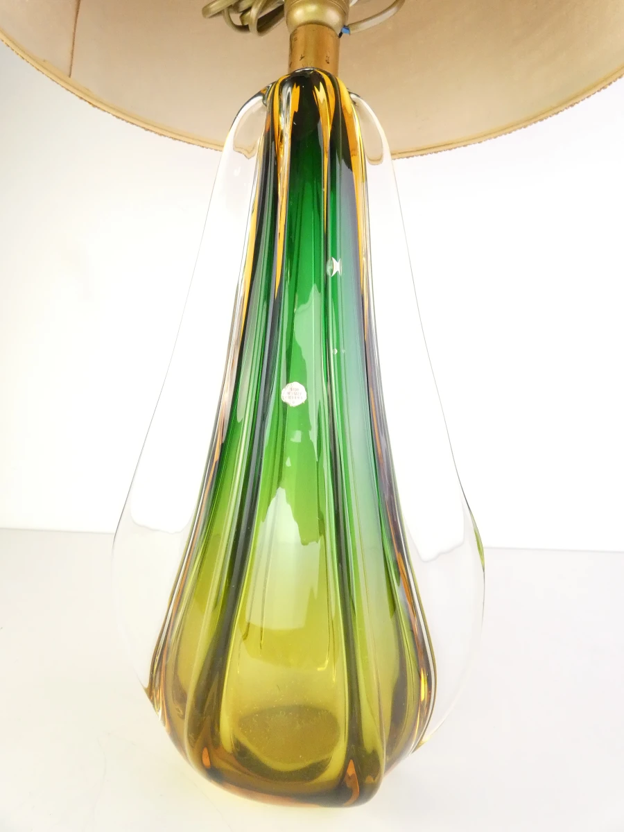 Vintage Murano glazen tafellamp sommerso techniek - foto 10