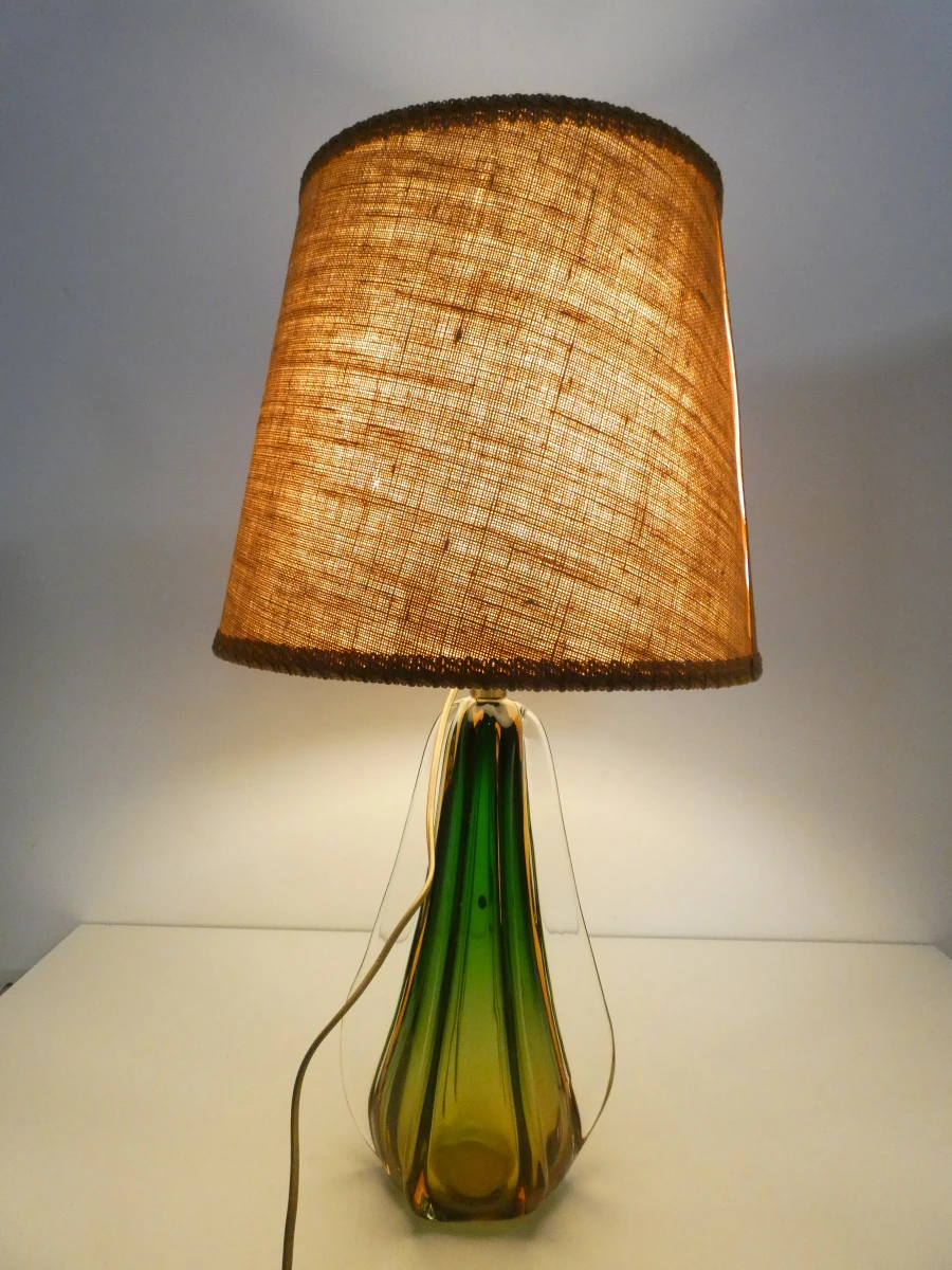 Vintage Murano glazen tafellamp sommerso techniek - foto 13