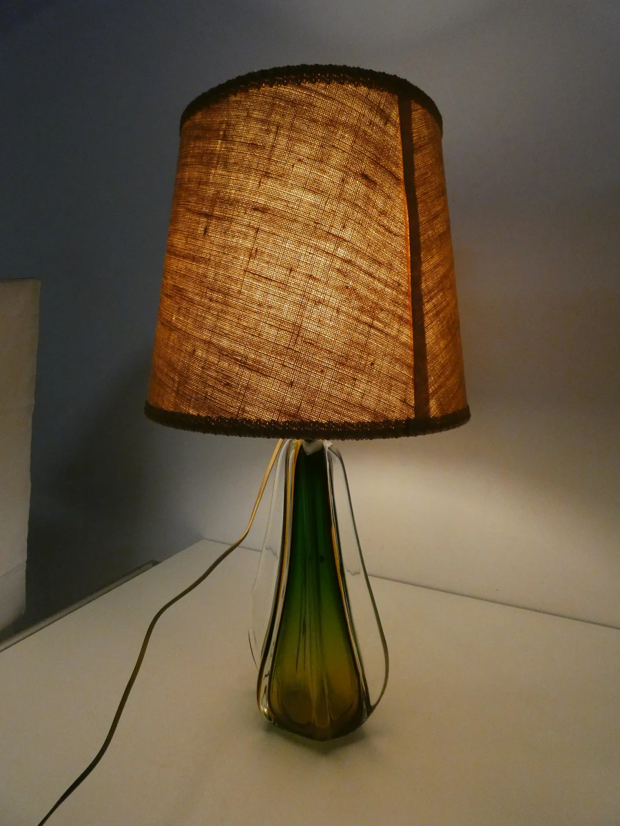Vintage Murano glazen tafellamp sommerso techniek - foto 17