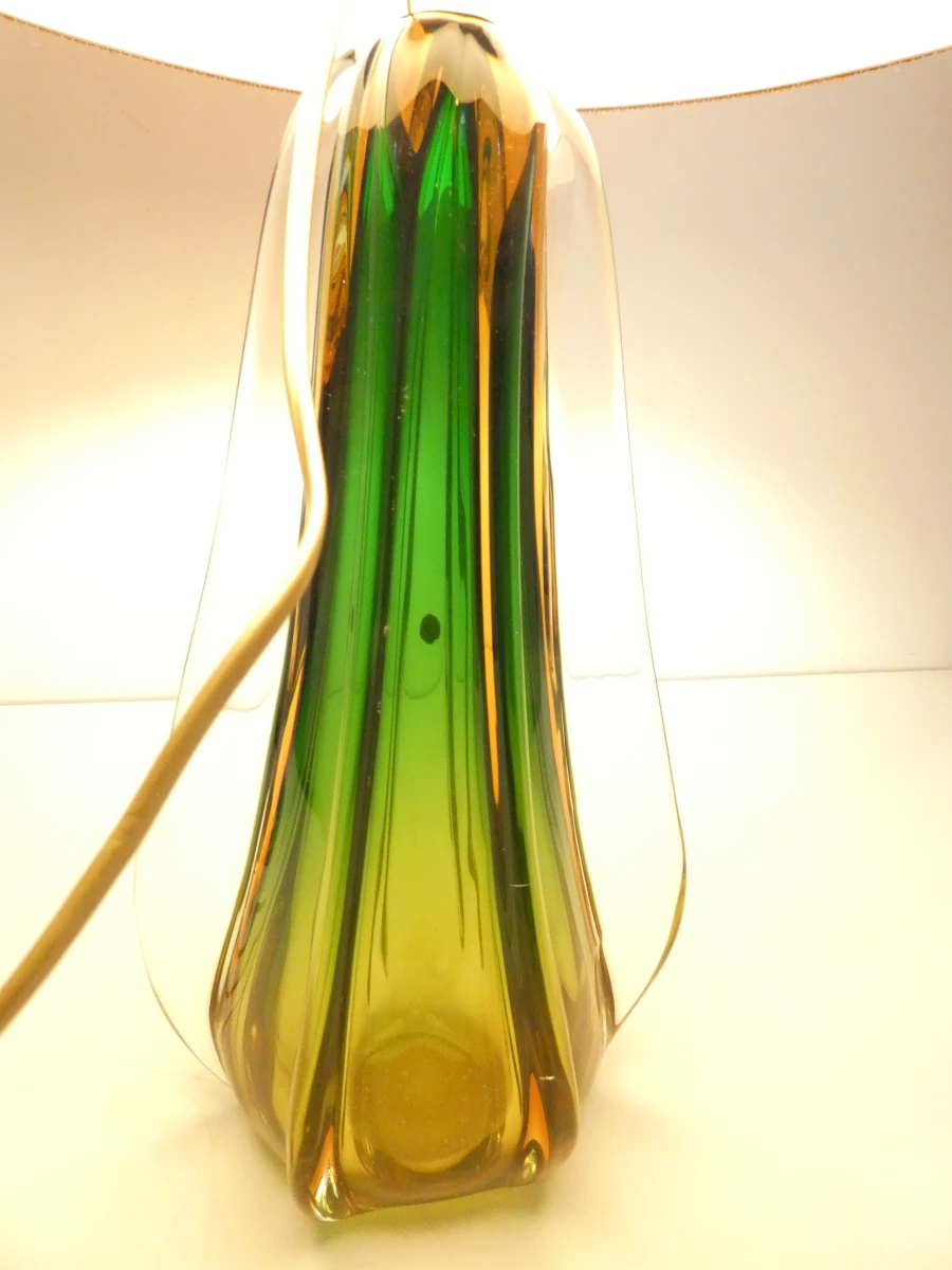 Vintage Murano glazen tafellamp sommerso techniek - foto 19