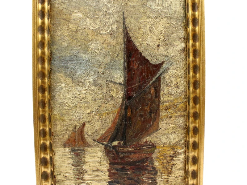 Vintage Maritieme Kunstreproductie met Zeilschepen, 1932 - foto 4