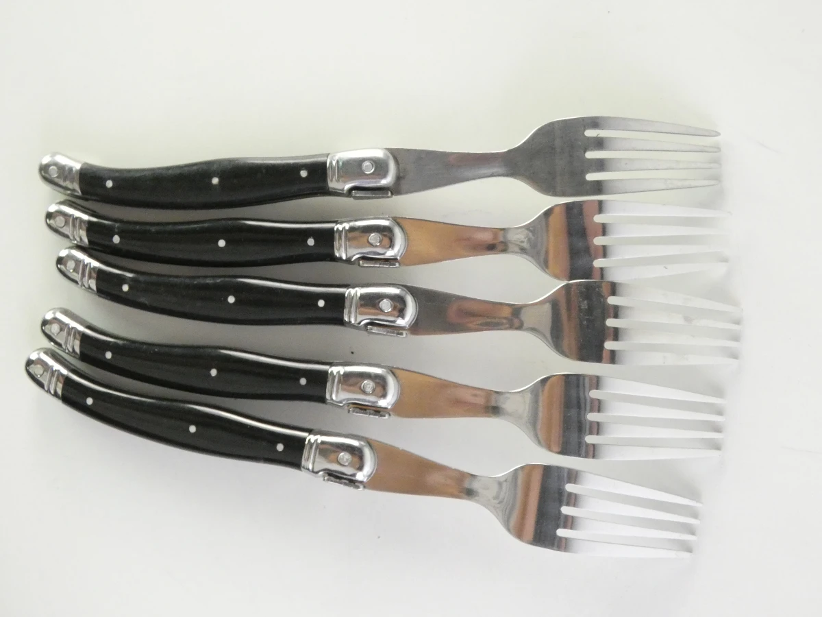 Set van 30 steakmessen en 29 vorken met zwart handvat - foto 6
