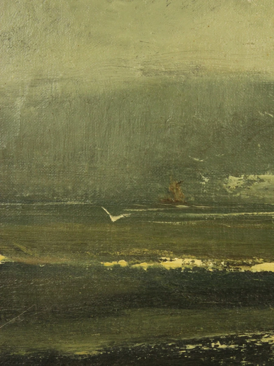 Olieverfschilderij zee zicht met stormachtige lucht - Juul Keppens - foto 3