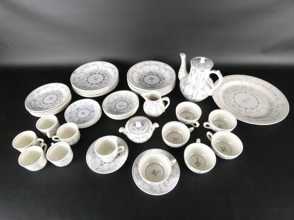Vintage Boch La Louvière servies set met koffiepot en kopjes - foto 3