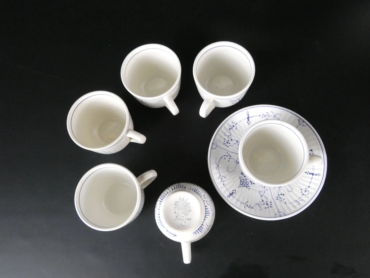 Vintage Boch La Louvière servies set met koffiepot en kopjes - foto 13