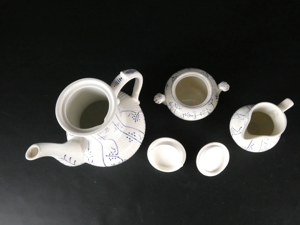 Vintage Boch La Louvière servies set met koffiepot en kopjes - foto 18