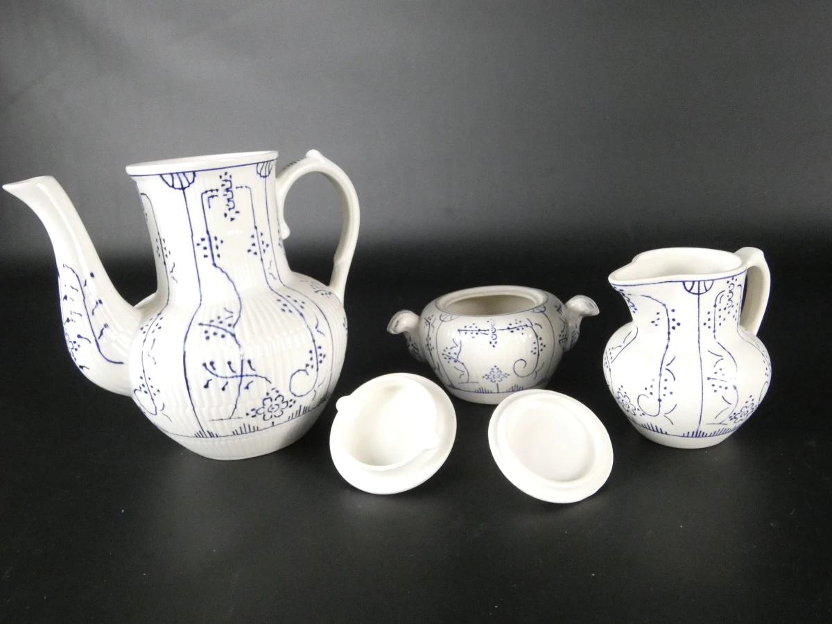 Vintage Boch La Louvière servies set met koffiepot en kopjes - foto 19