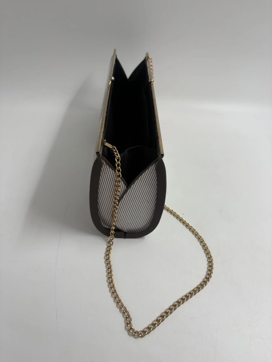 Vintage handtas met ketting en retro print - foto 2