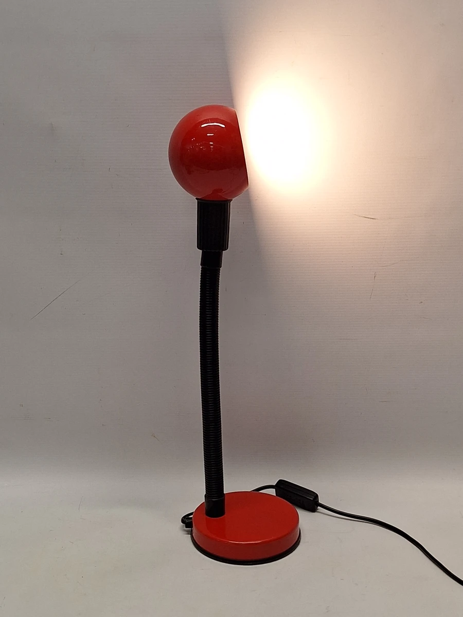 Vintage Veneta Lumi Italiaanse Bureaulamp - Rood/Zwart - foto 6