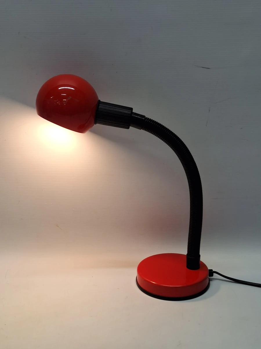 Vintage Veneta Lumi Italiaanse Bureaulamp - Rood/Zwart - foto 2
