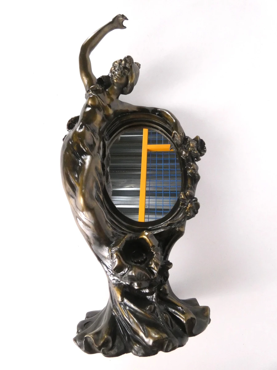 Art Nouveau spiegel met vrouwenfiguur - foto 2