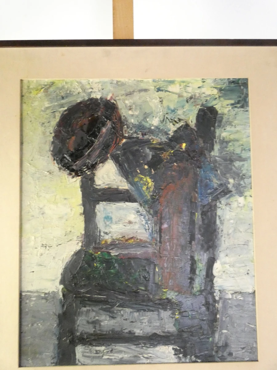 Abstract schilderij op doek in houten lijst - foto 2