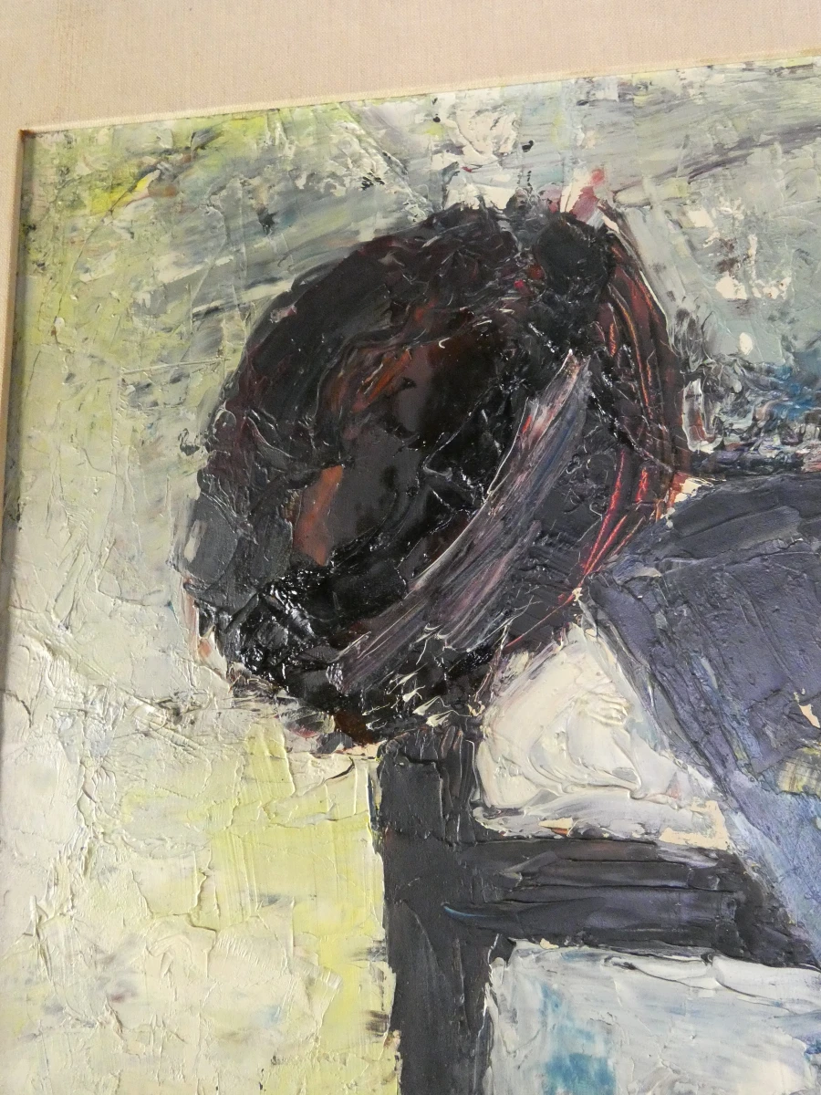 Abstract schilderij op doek in houten lijst - foto 3