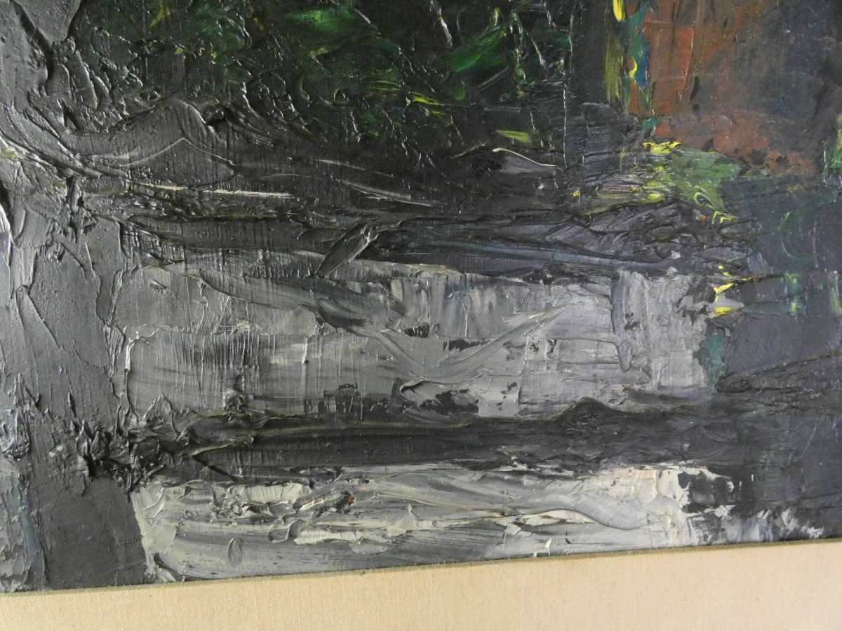 Abstract schilderij op doek in houten lijst - foto 5