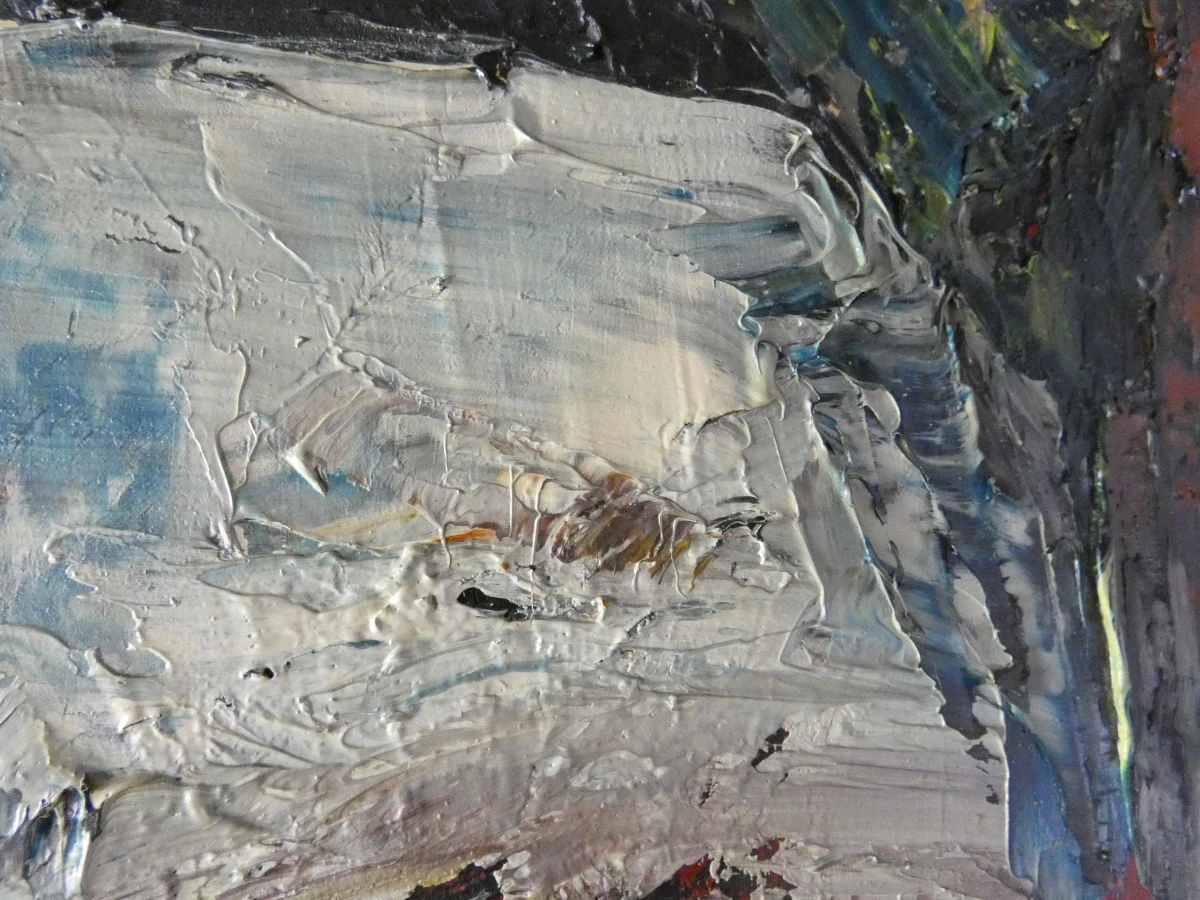 Abstract schilderij op doek in houten lijst - foto 8