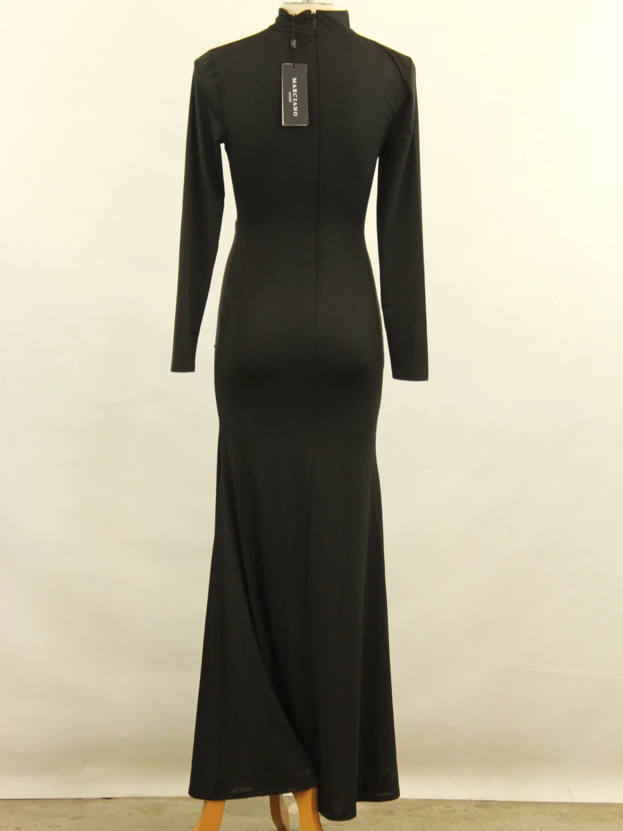 Marciano by Guess zwarte maxi-jurk met drapering – maat 38 - foto 4