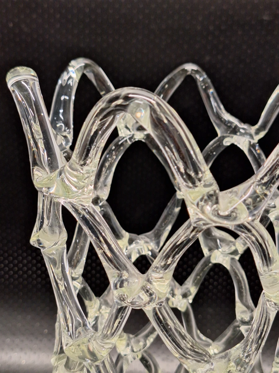 Vintage handgeblazen glazen roostergatenvaas in Murano-stijl - foto 8