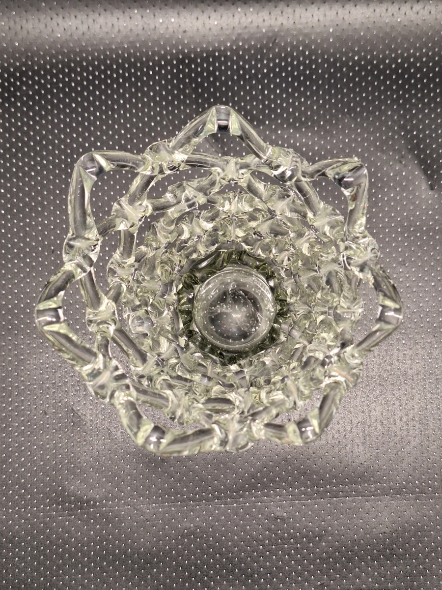 Vintage handgeblazen glazen roostergatenvaas in Murano-stijl - foto 6