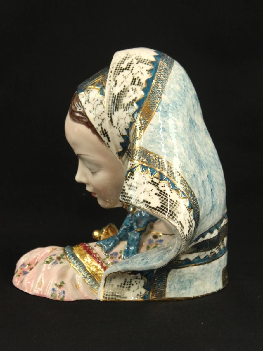 Keramische Madonna-buste 'Italy' – Art Deco stijl - foto 3