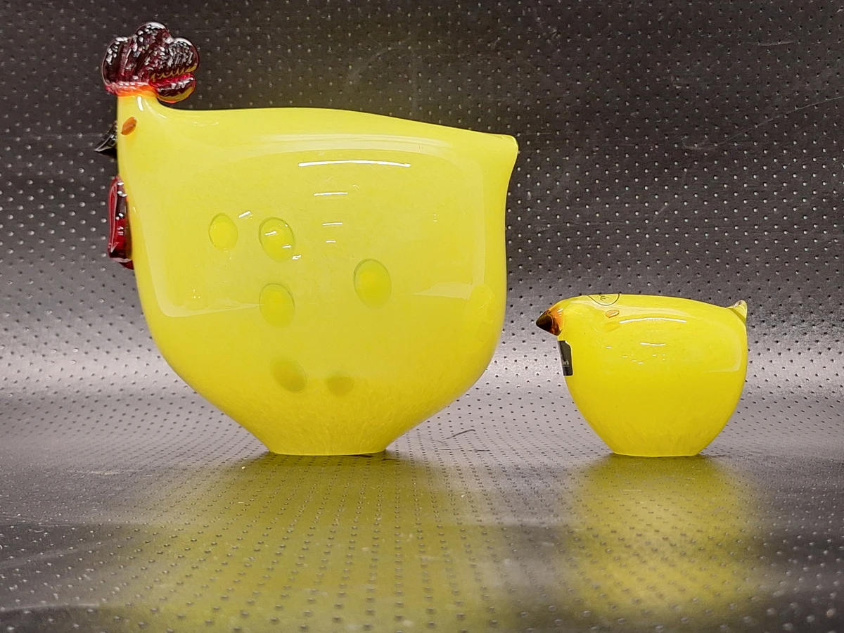 Vintage glazen kip en kuiken - Villeroy & Boch - foto 2