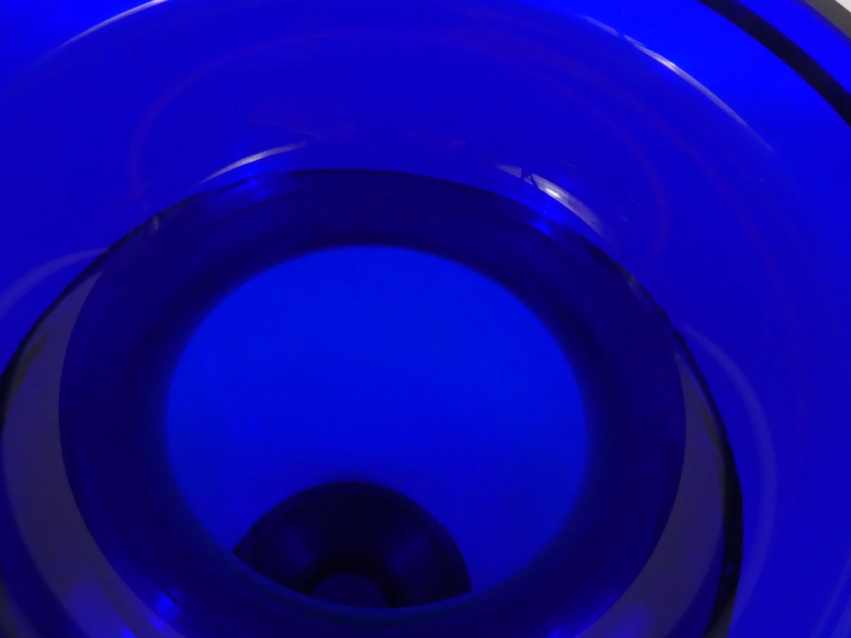 Blauwe Bohemia Crystalex vaas met bloemdecoratie "Lady Flower" - foto 6