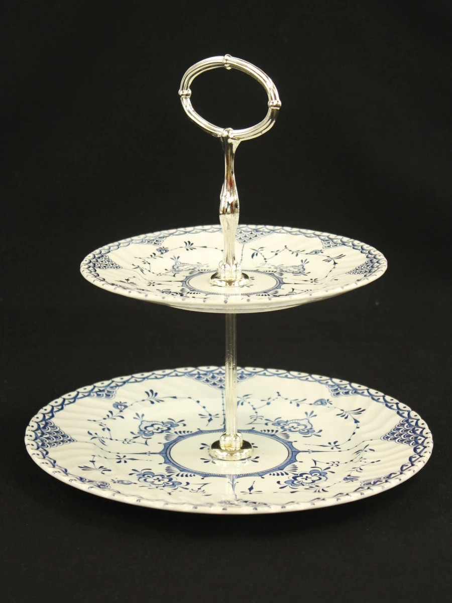 Tweeledig etagère van Aynsley & co borden met blauw-wit decor - foto 5