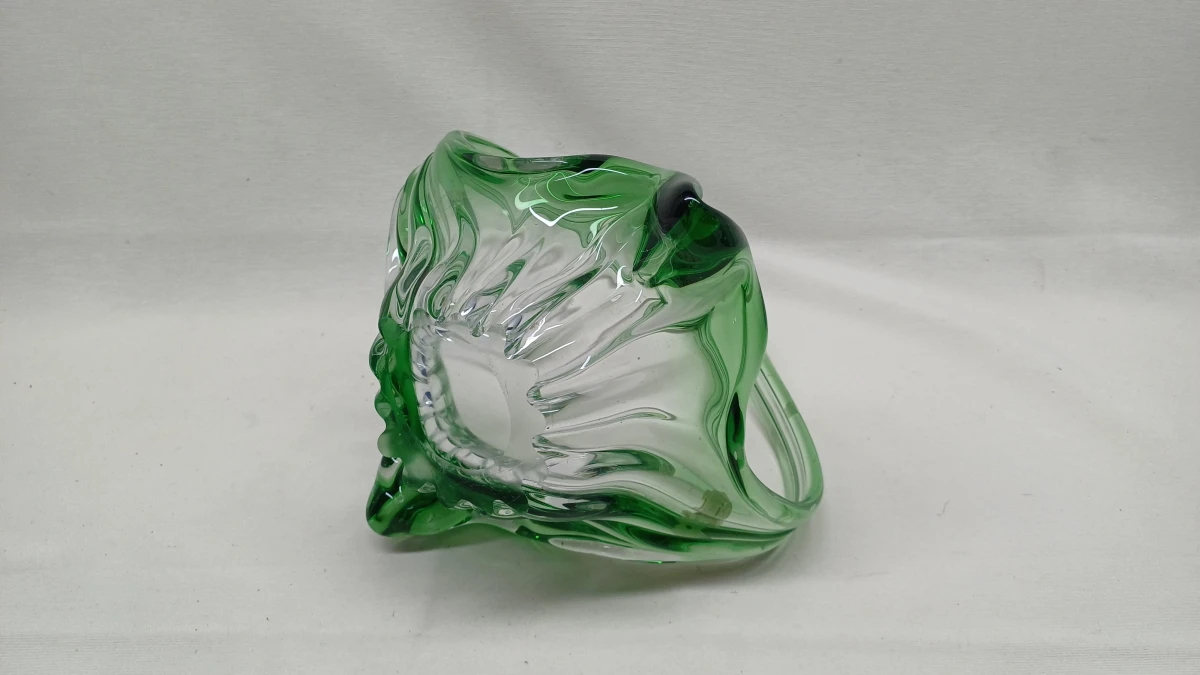 Decoratief groen glazen mandje - foto 4