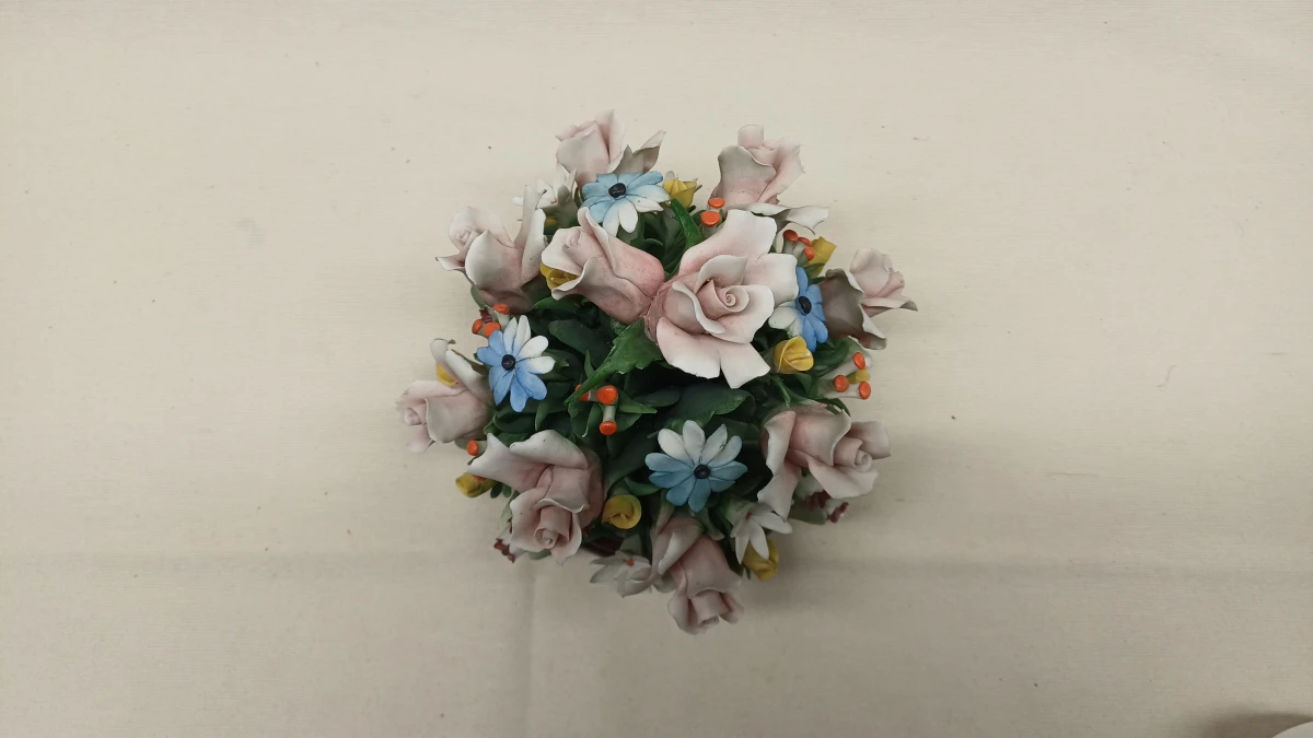Set van 3 porseleinen bloemstukken decoratie - foto 2