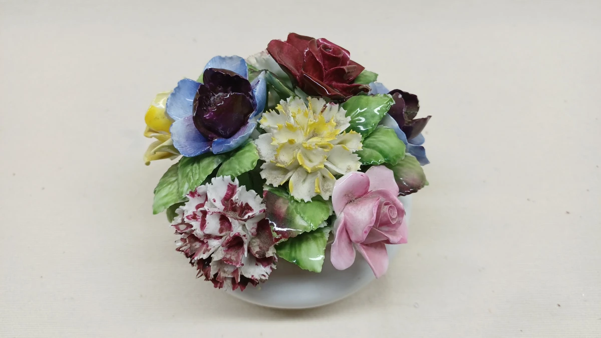 Set van 3 porseleinen bloemstukken decoratie - foto 6