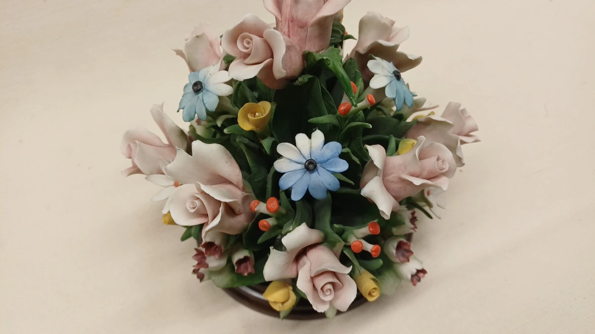 Set van 3 porseleinen bloemstukken decoratie - foto 3