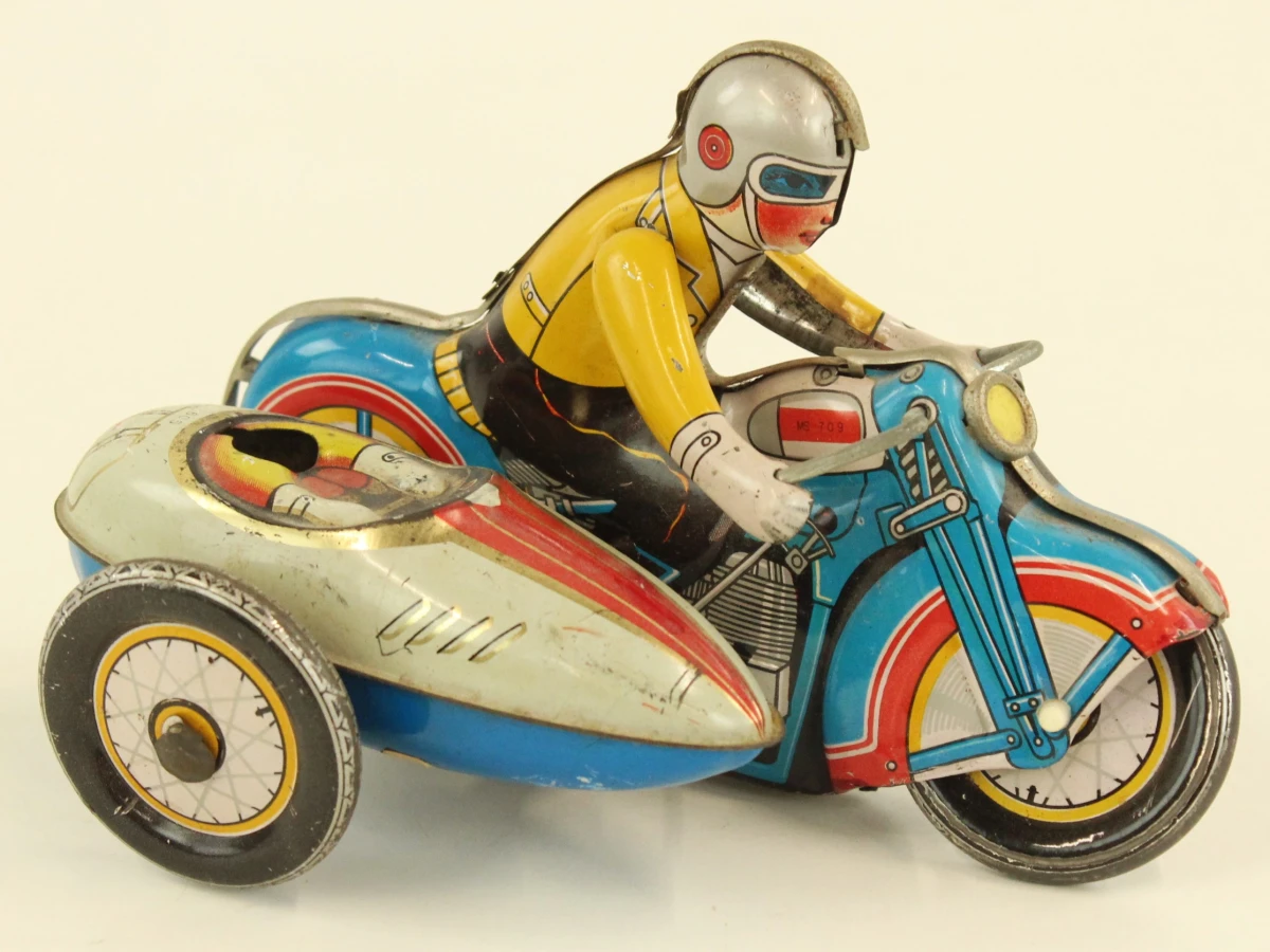 Set van twee vintage blikken motoren - foto 2
