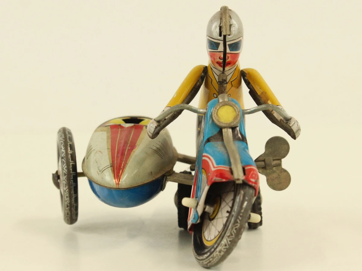 Set van twee vintage blikken motoren - foto 6
