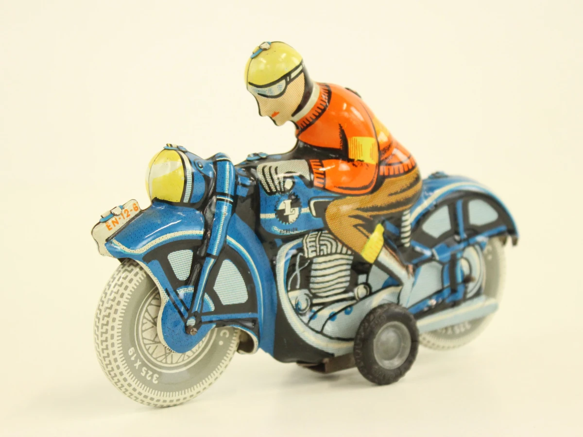 Set van twee vintage blikken motoren - foto 7