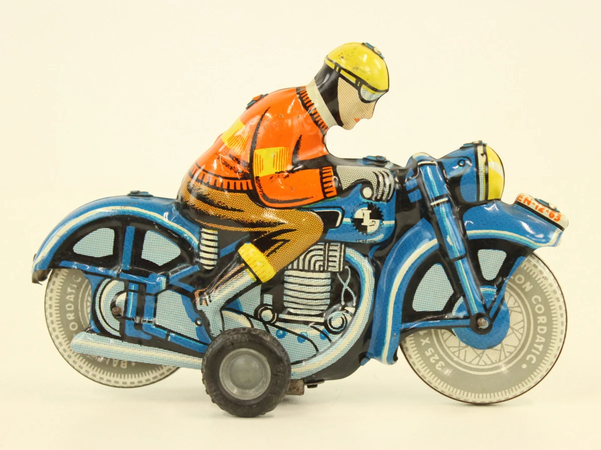 Set van twee vintage blikken motoren - foto 8