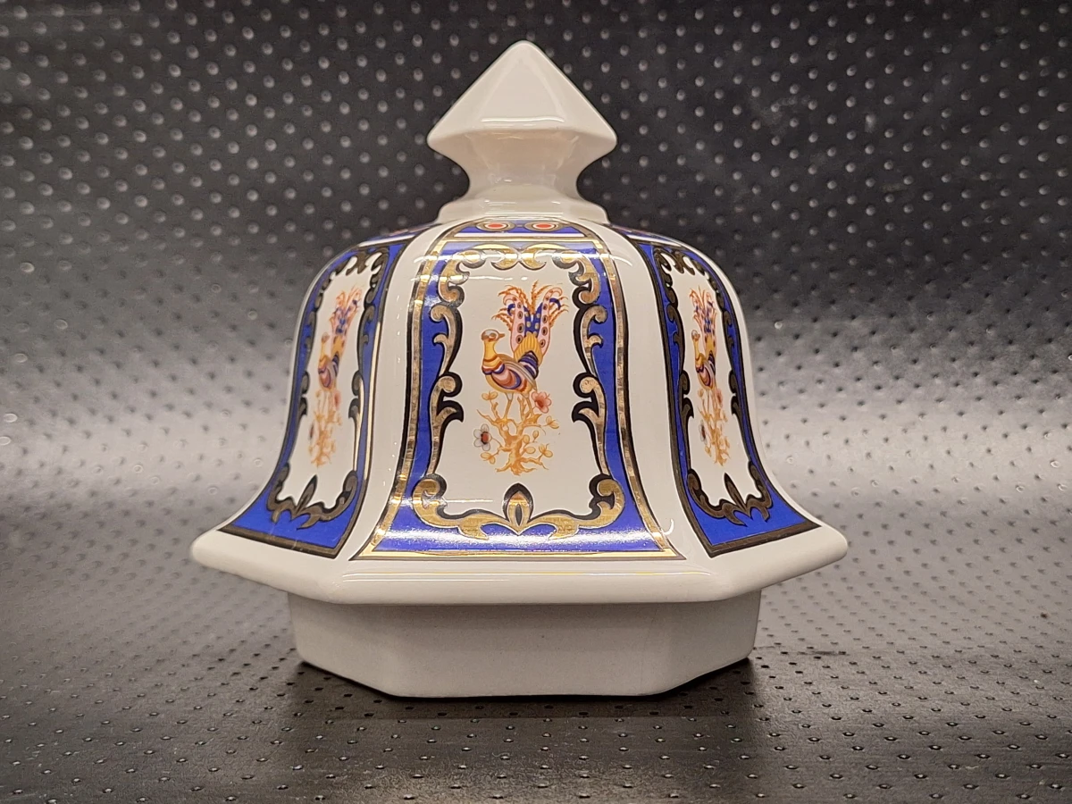 Vintage zeskantige Imari dekselvaas met pauwmotief van B&G - Made in Italy - foto 11