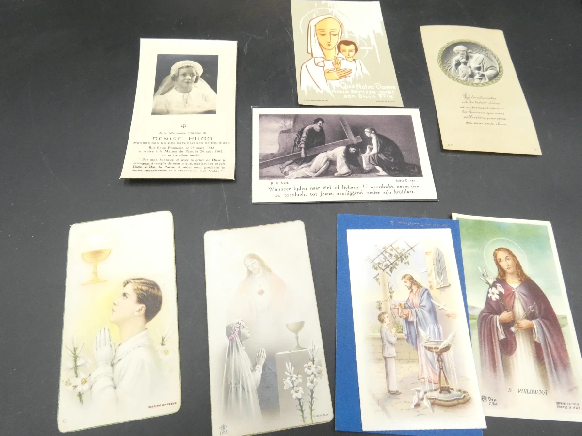 Doos met vintage prentbriefkaarten en wenskaarten - foto 4
