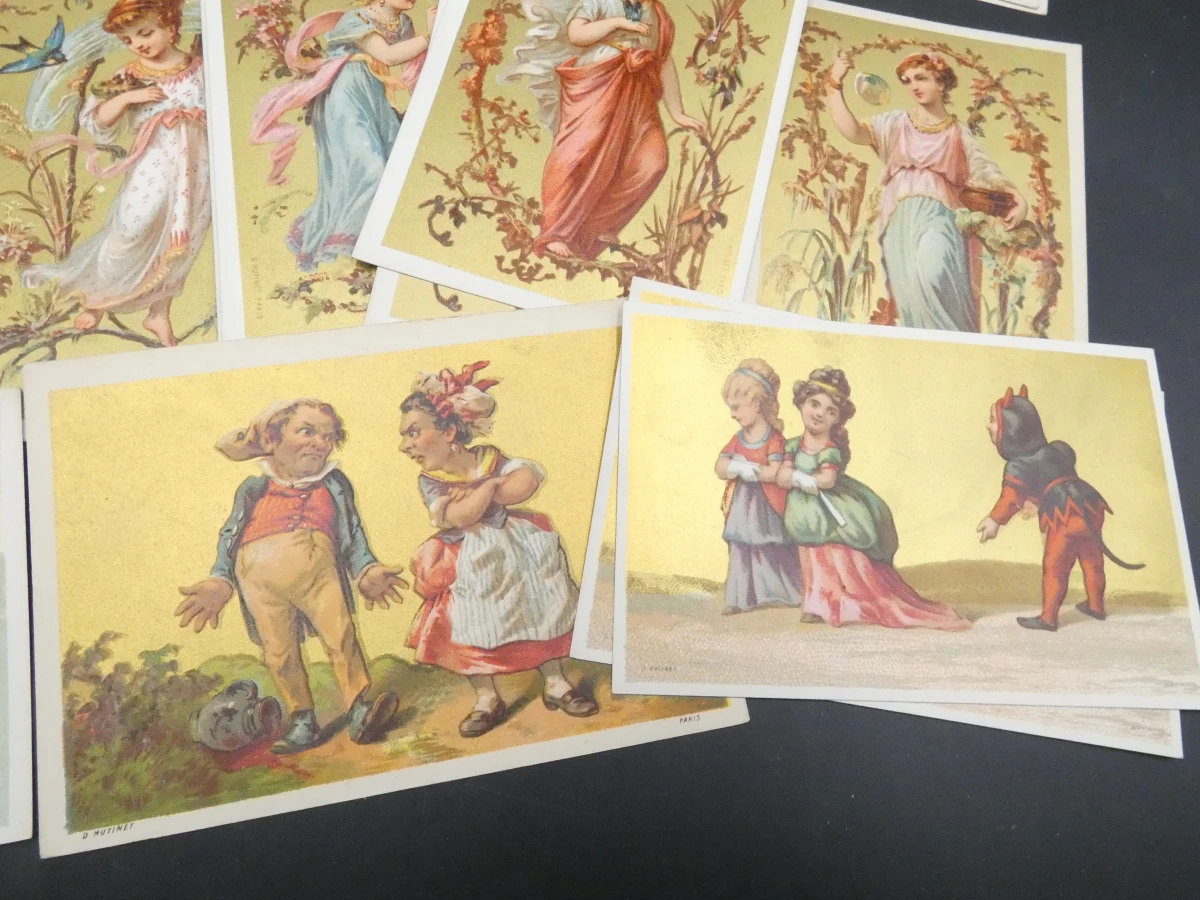 Doos met vintage prentbriefkaarten en wenskaarten - foto 15
