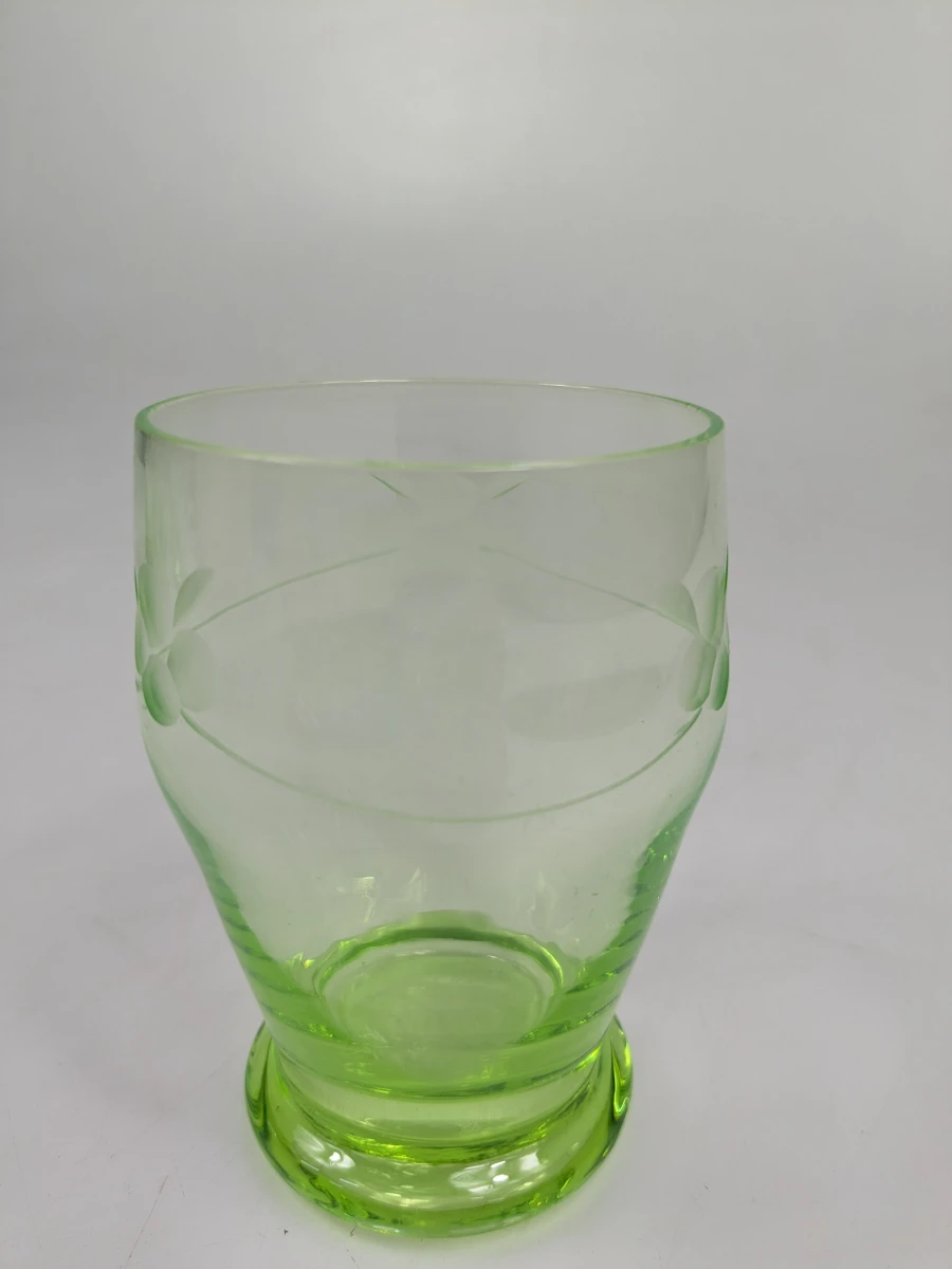 Set van 6 uranium limonadeglazen in Art Deco-stijl - foto 7