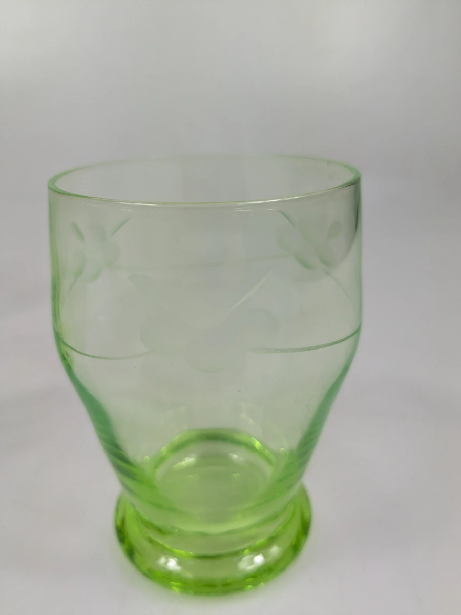 Set van 6 uranium limonadeglazen in Art Deco-stijl - foto 6