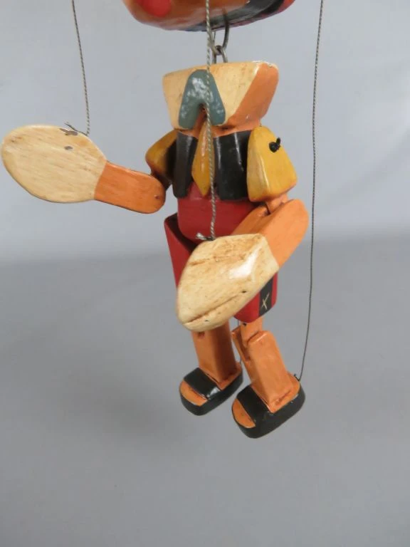 Houten Pinokkio marionet pop - foto 4