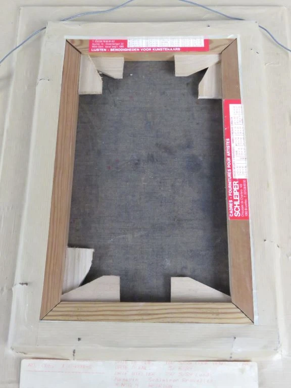 Olieverfschilderij met houten lijst en beschadigingen - foto 11
