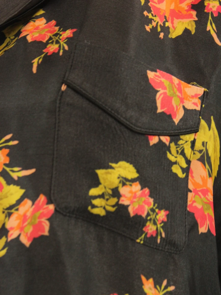 StandAloné zwarte blouse met oranje bloemenprint - foto 6