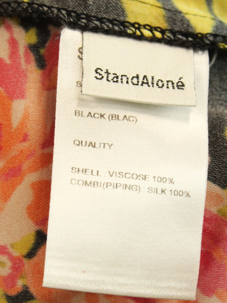 StandAloné zwarte blouse met oranje bloemenprint - foto 8