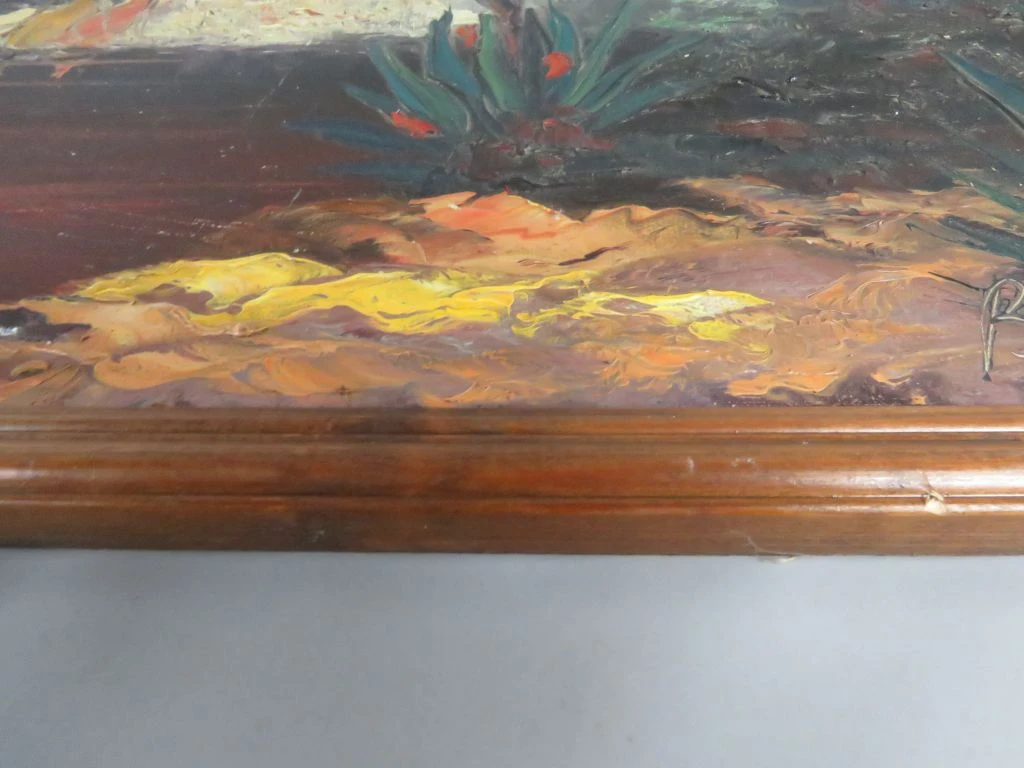 Olieverfschilderij met zeilboten en zonsondergang - foto 11