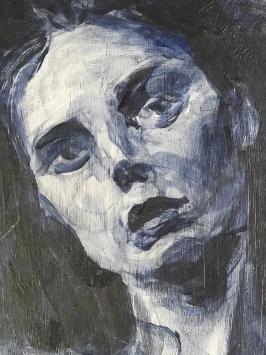 Expressionistisch portret van een vrouw – Olieverf op paneel - foto 3