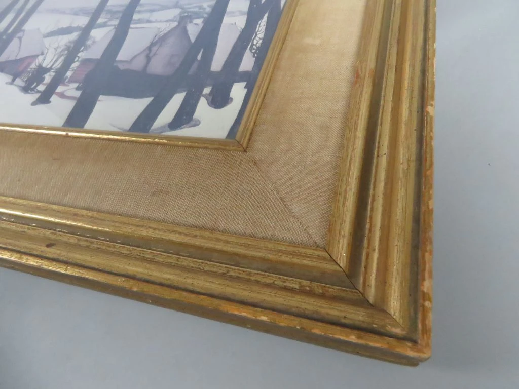 Print winterlandschap met gouden lijst - foto 2