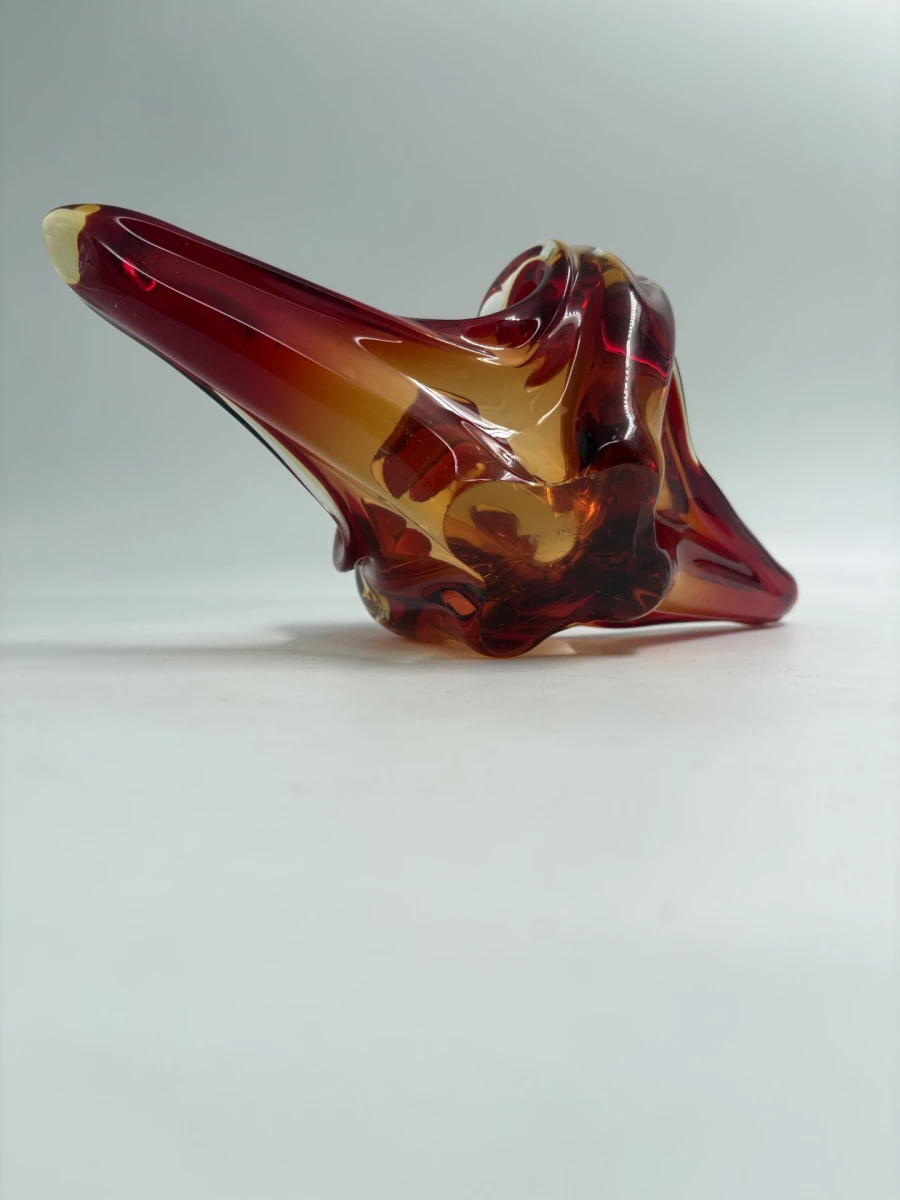 Decoratief glasobject in rood en oranje - Murano - foto 2